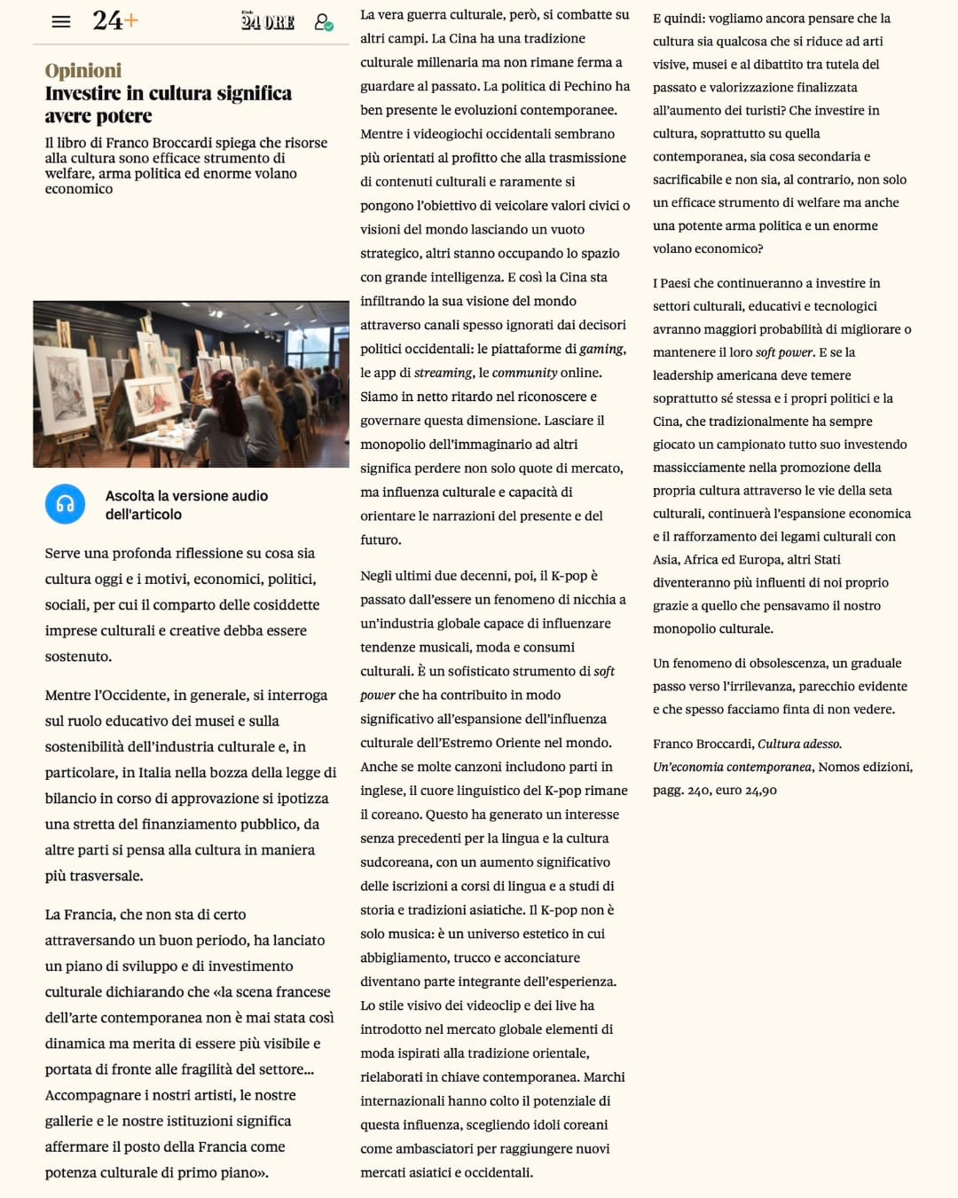 Investire in cultura significa avere potere | ilSole24Ore